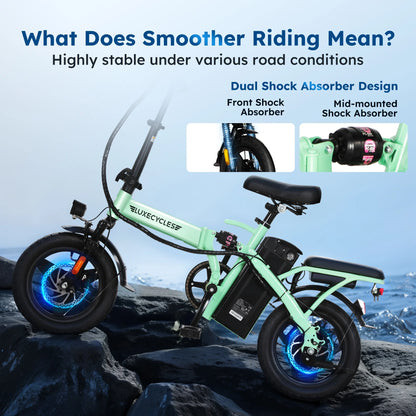 Alpha Joy Electric Bike for Adults 20", Rated 500W E-Bike 48V 13AH UL2849