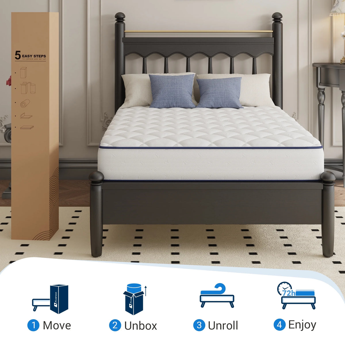 Avenco Pearl 6" Twin Size Medium Adult Supportive Innerspring Mattress