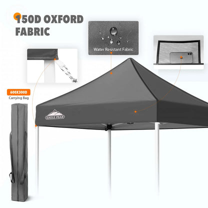EAGLE PEAK 5x5 Pop Up Canopy Tent Instant Outdoor Canopy Easy Set-up Straight Leg Folding Shelter（Blue）