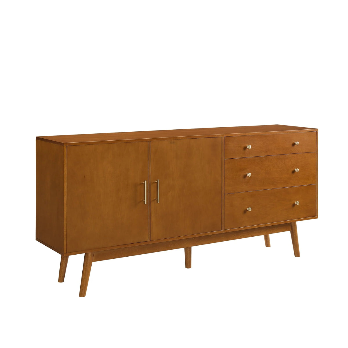 Mid Century Modern 3-Drawer and 2-Door Acorn Sideboard