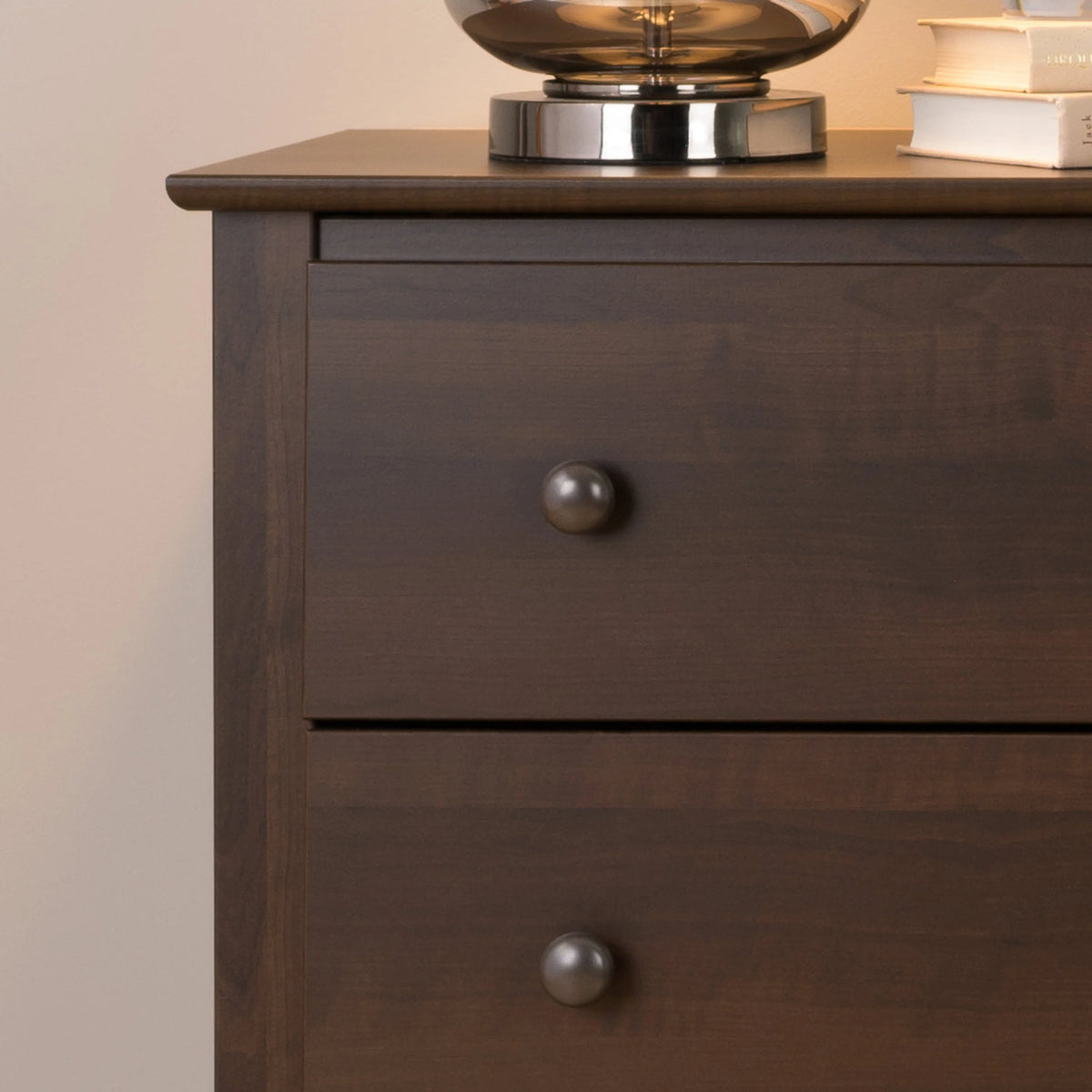 Prepac Fremont 6 Drawer Wooden Double Dresser, 16" x 59" x 29", Espresso