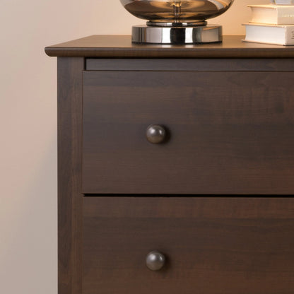 Prepac Fremont 6 Drawer Wooden Double Dresser, 16" x 59" x 29", Espresso