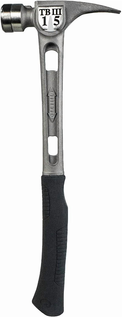 Stiletto TB3SC 15 oz TiBone III Titanium Hammer with Smooth Face Curved Handle