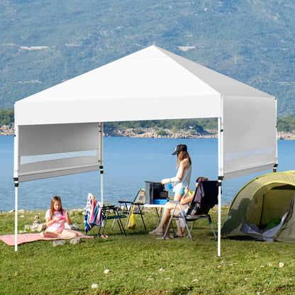Patiojoy 10x17ft Pop up Canopy  3 Height Adjustment Folding Tent with Roller Bag White