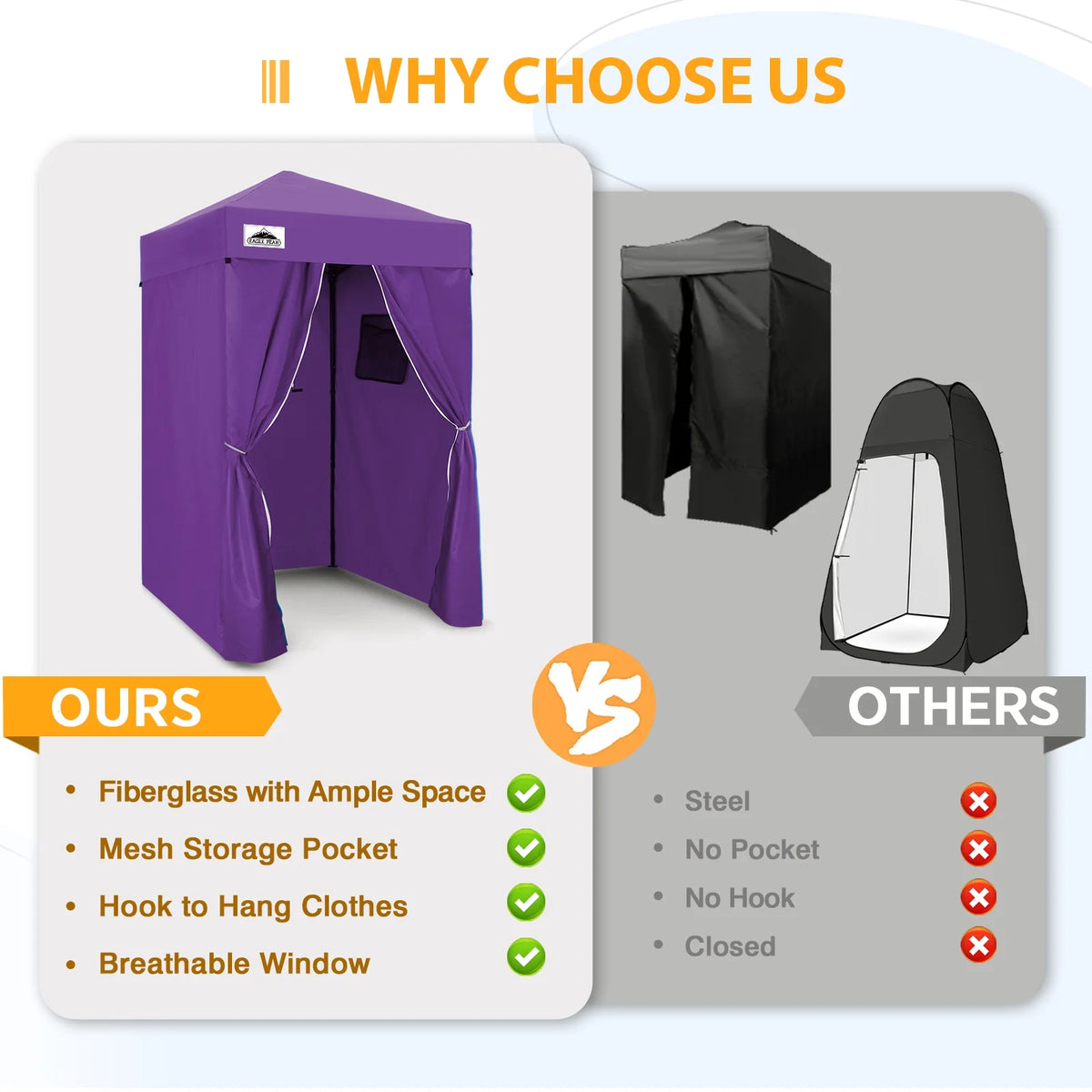 EAGLE PEAK Flex Ultra Compact 4 ft x 4 ft Pop-up Changing Room Canopy, Portable Privacy Cabana