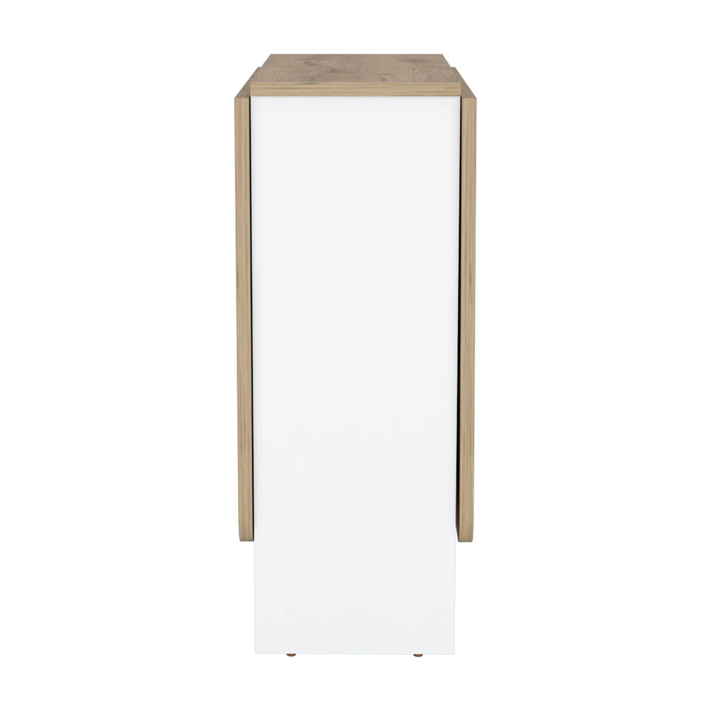 Gateleg Folding Table Space-Saving with Compact Design White / Macadamia