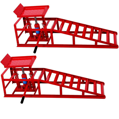 Riedhoff Hydraulic Car Ramps 2 Pack, 11000 LBS Max, Lift Height 9.48" to 16.21", Heavy Duty, Black