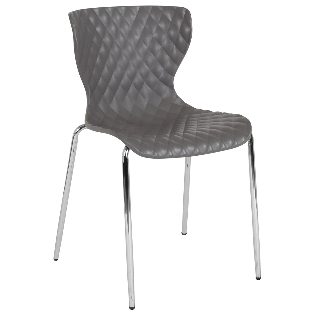 BizChair 4 Pack Contemporary Design Orange Plastic Stack Chair