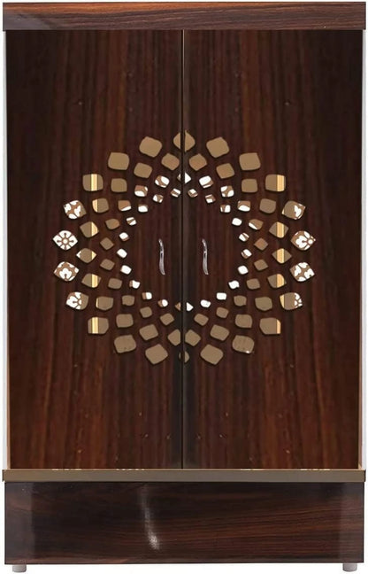 Customized Wooden Cabinet Desginer Mandir With LED / Mandir For Home & Office / Temple For Home / Pooja Ghar / Mandir With Lights /Storage