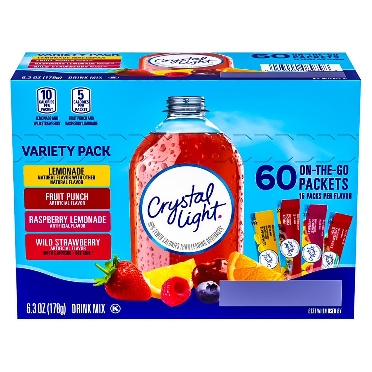 Crystal Light, On The Go Variety Pack, 60-count