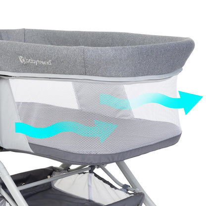 Baby Trend Quick Fold 2-in-1 Rocking Bassinet with Travel Bag - Shadow Stone Grey