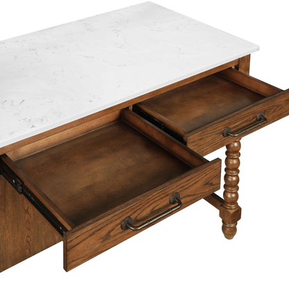 Pioneer Woman Harper Kitchen Island with Drawers, Homestead Brown