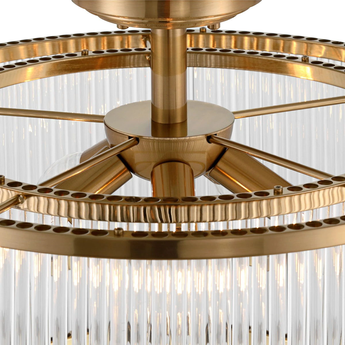 Possini Euro Design Warren 16 1/4" Modern Semi Flush-Mount Ceiling Light Fixture Kitchen Foyer Drum 5-Light Bronze Finish Crystal