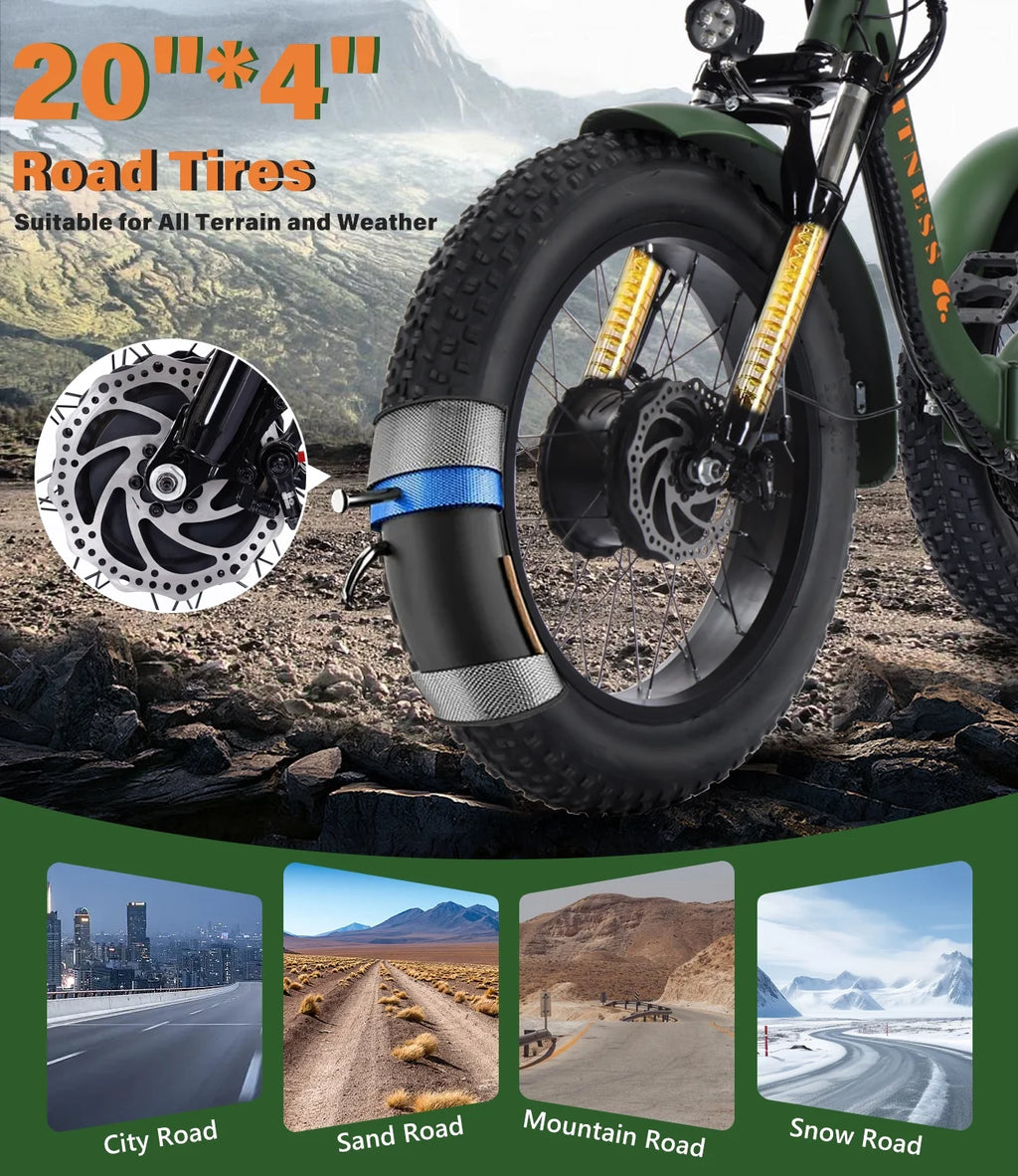 YEBEI Electric Tricycle for Adults Folding E-Trike Motorized Tricycle Electric 3 Wheels Trike Powerful 500W Motor Electric Tricycle 48V15AH Lithium Battery Max 20MPH 20*4.0” Fat Tire Orange