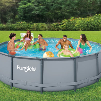 Funsicle 14ft Round Oasis Above Ground Pool with SkimmerPlus Filter Pump, Age 6 & up