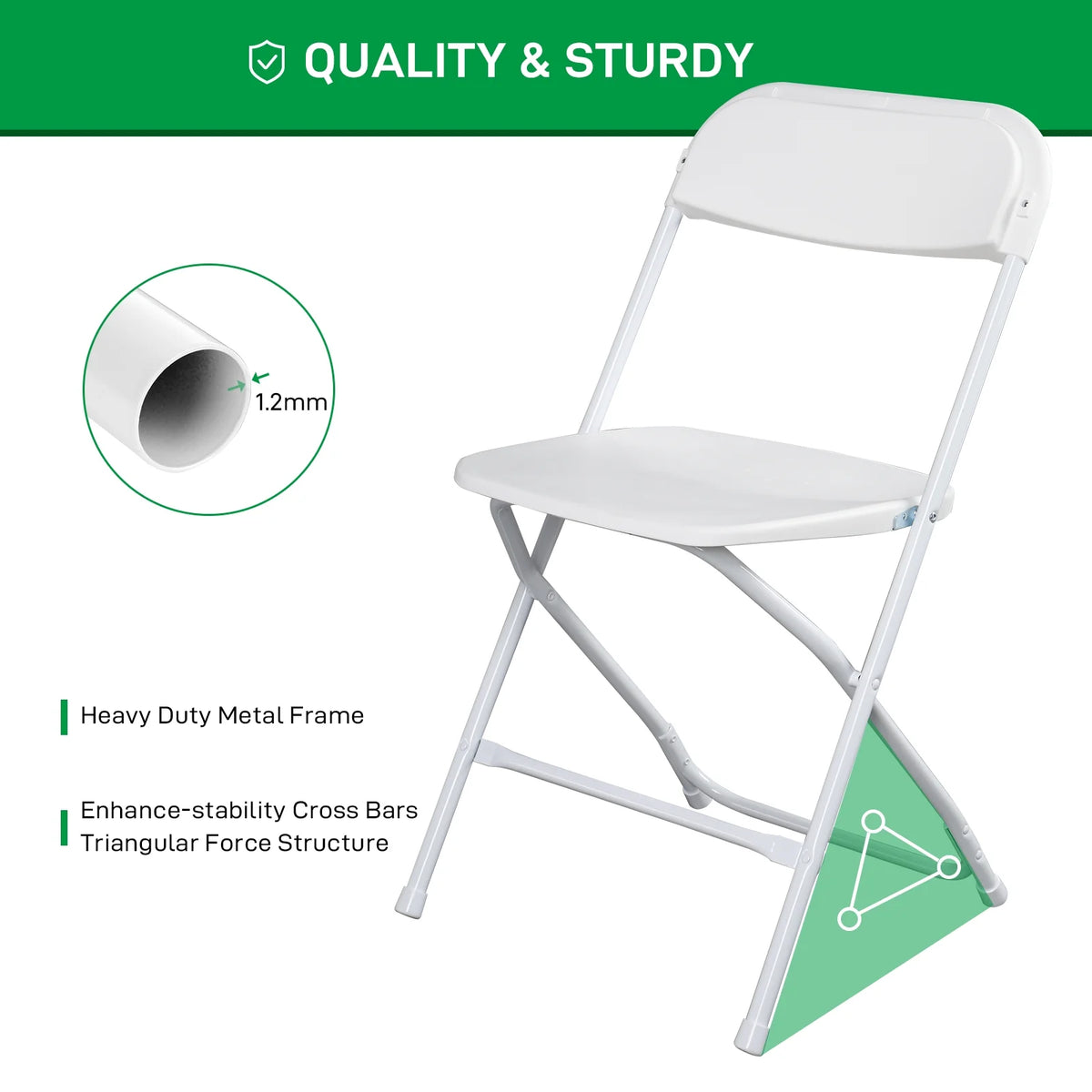 Ktaxon 10 Pack Commercial Plastic Folding Chairs Stackable Wedding Party Chairs Portable Chairs for Outdoor White