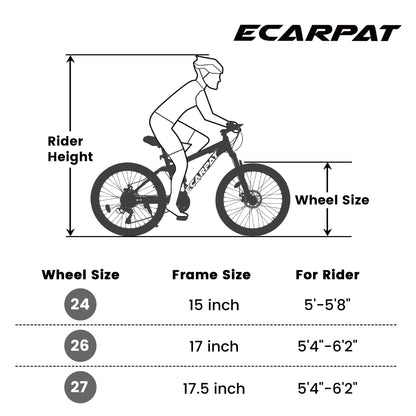 Aukfa 26" Mountain Bikes, 21-Speed Full Suspension Men Women Trail City Mountain Bike,Blue