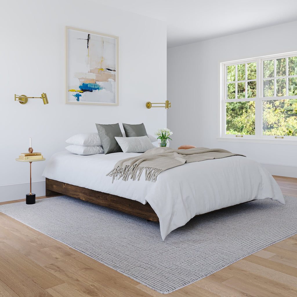 Nexera Full Size Platform Wood Bed Frame, Walnut