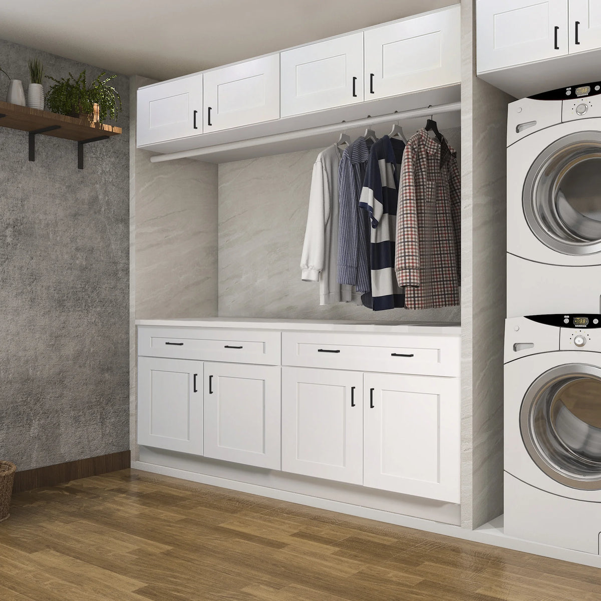 Design House Brookings Ready to Assemble Wood Shaker 2-Door and 2-Drawer Kitchen Base Cabinet (48 x 34.5 x 24), Sherwin Williams? White