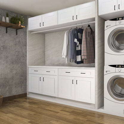 Design House Brookings Ready to Assemble Wood Shaker 2-Door and 2-Drawer Kitchen Base Cabinet (48 x 34.5 x 24), Sherwin Williams? White