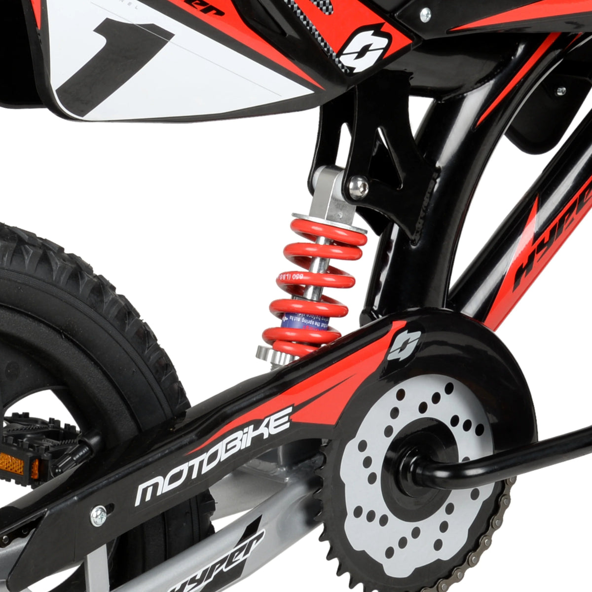 Hyper Bicycles 16" Kids Motobike with Mag Wheels, including training wheels, Black/Red