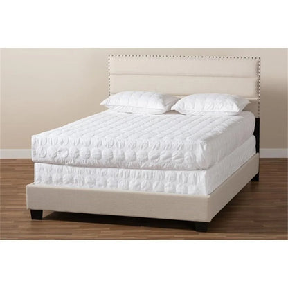 Bowery Hill Modern Fabric Upholstered Full Size Bed in Dark Gray