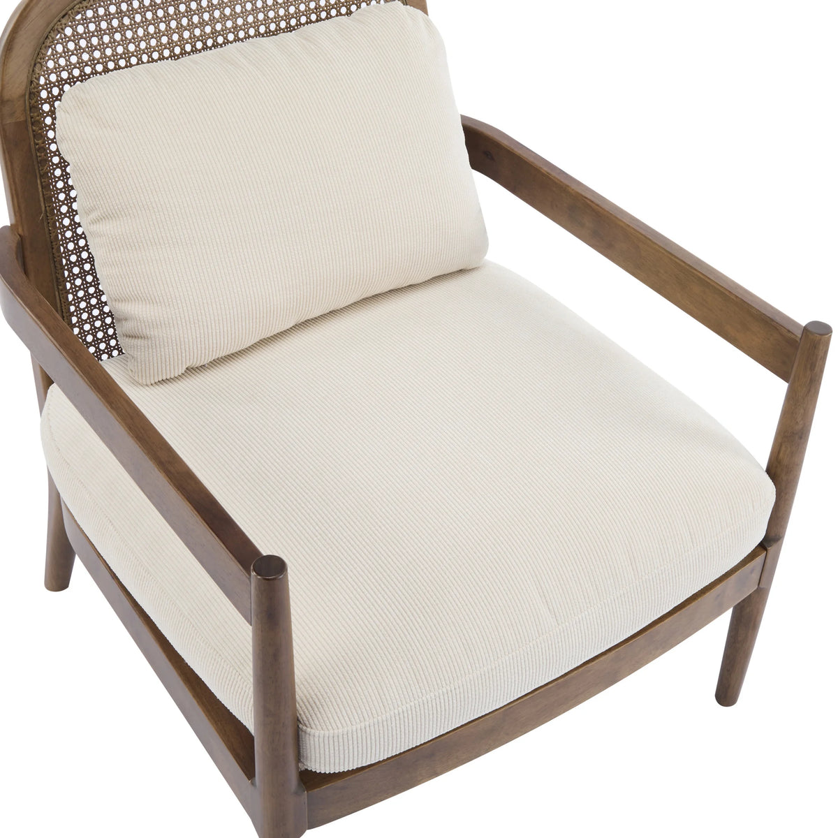 Christopher Knight Home Mid-Century Modern Accent Chairs, Wood Frame with Rattan Backrest, Grayish Green, Set of 2