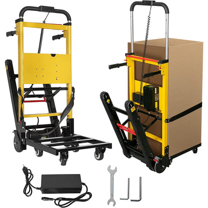 Rocita Electric Stair Climbing Truck, 441lb Load Heavy Duty Folding Stair Climber Dolly Moving Cart with 6 Wheels, Hand Truck Motor Battery Powered Truck