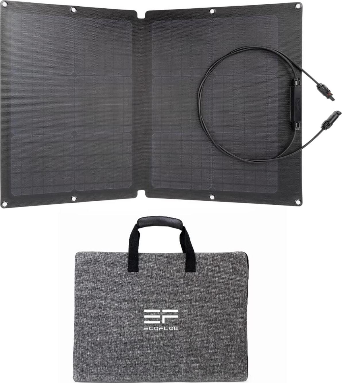 EF EcoFlow 60W Portable Solar Panel for Power Station. Foldable Solar Charger with Adjustable Kickstand. Waterproof IP67 for Outdoor Camping.RV.off Grid System