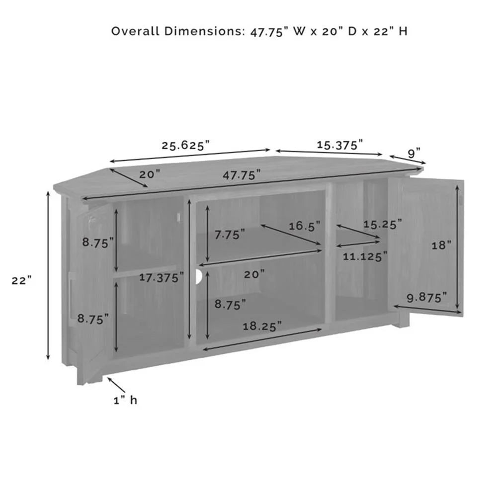 Crosley Furniture Camden 48" Corner Tv Stand Dark Walnut