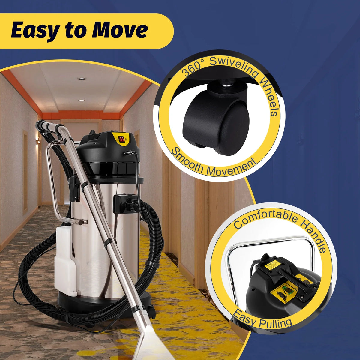 60L Commercial Carpet Cleaner Extractor 3 in 1 Cleaning Machine Vacuum Cleaner