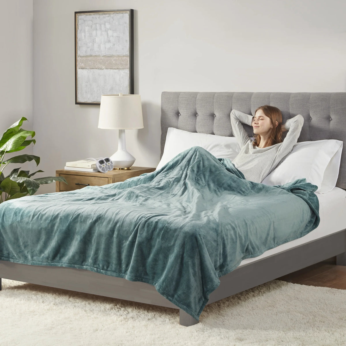 Serta Gray Polyester  Electric Blanket, Queen