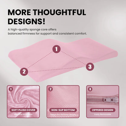 Lash Bed Foam Topper, Massage Table Memory Foam Topper, Ergonomic Curved Mattress Topper Lash Bed Cushion for Beauty Salon (71 Inches X 23.6 Inches(180cm X 60cm))