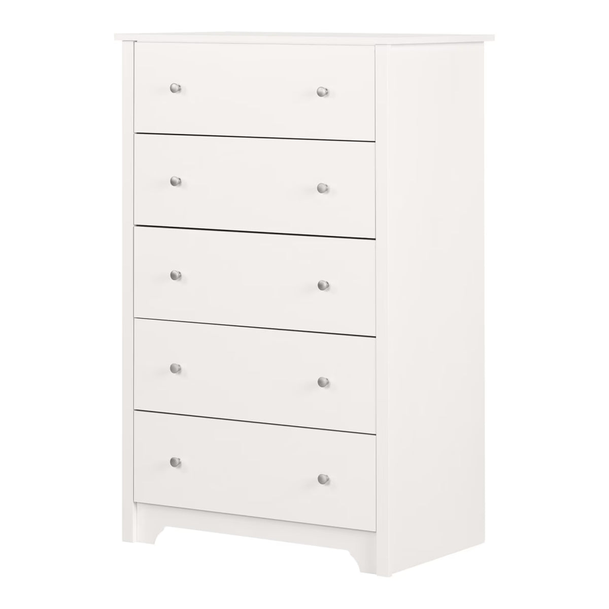 HomeStock French Flair Contemporary Style Bedroom 5-Drawer Chest, Painted Finish with Storage Feature - 19.5"D x 31.25"W x 48.75"H-Color:White
