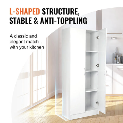 KFFKFF Kitchen Pantry Cabinet with Doors and Adjustable Shelves ��24" x 12" x 60" Tall Food Pantry Storage Cabinet for Kitchen, Living Room and Dinning Room 110LB Loading