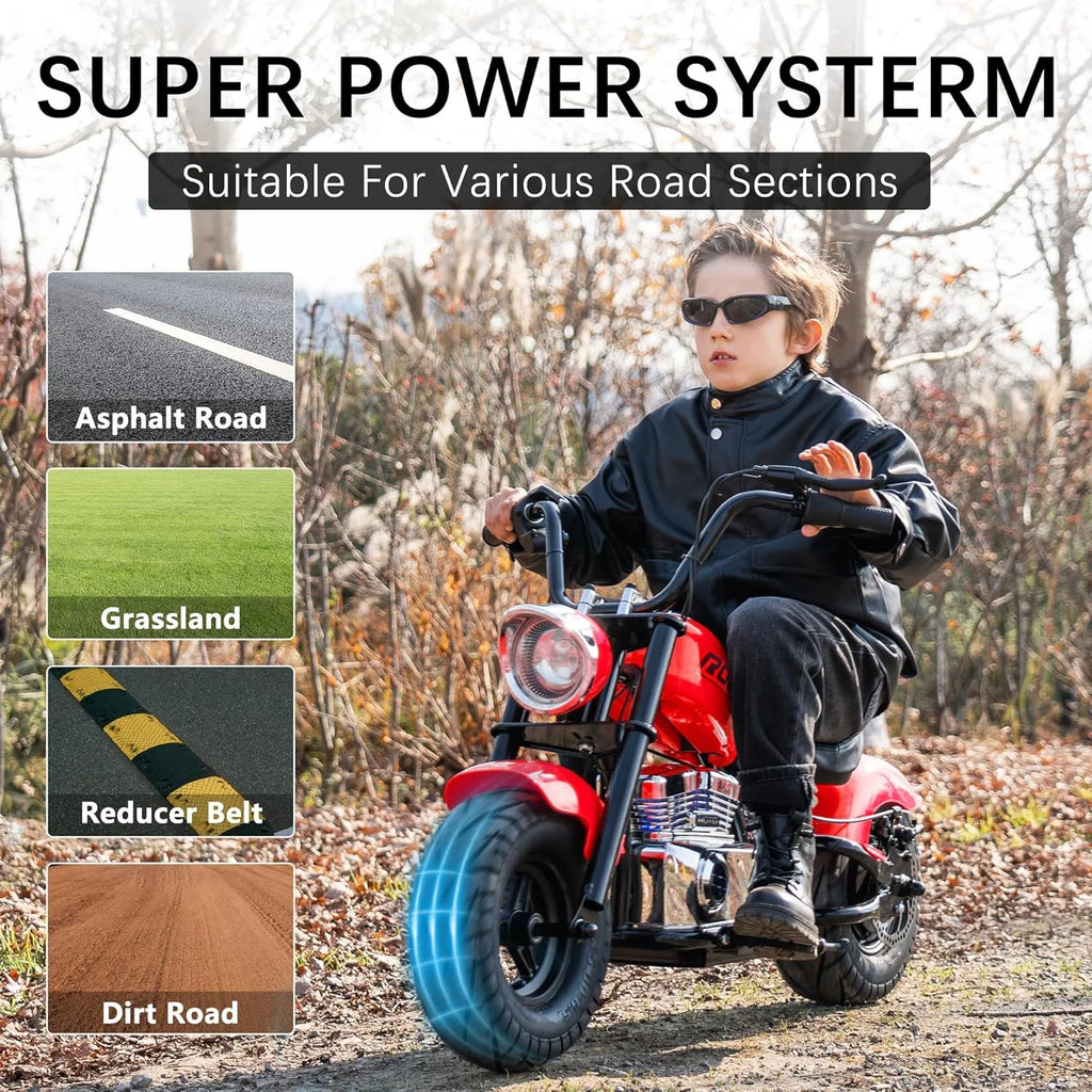 DEYGIA 24V 250W Kids Electric Dirt Bike, 12.5 MPH & 10-Mile Range, 176lb Capacity, Dual Suspension + Disc Brake, Twist Throttle - Electric Motorbike for Ages 8-14