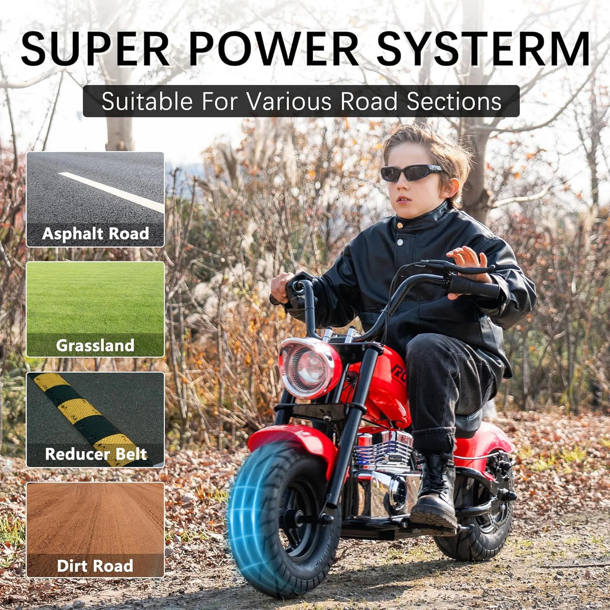 DEYGIA 24V 250W Kids Electric Dirt Bike, 12.5 MPH & 10-Mile Range, 176lb Capacity, Dual Suspension + Disc Brake, Twist Throttle - Electric Motorbike for Ages 8-14
