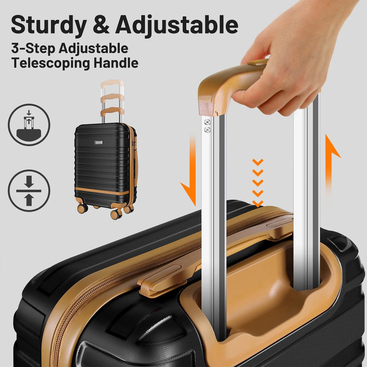 5 Piece Luggage Sets  and Travel Duffel Bag, ABS Hardshell Hardside Checked Luggage with TSA Lock and Double Spinner Wheels Suitcase, Deep Blue
