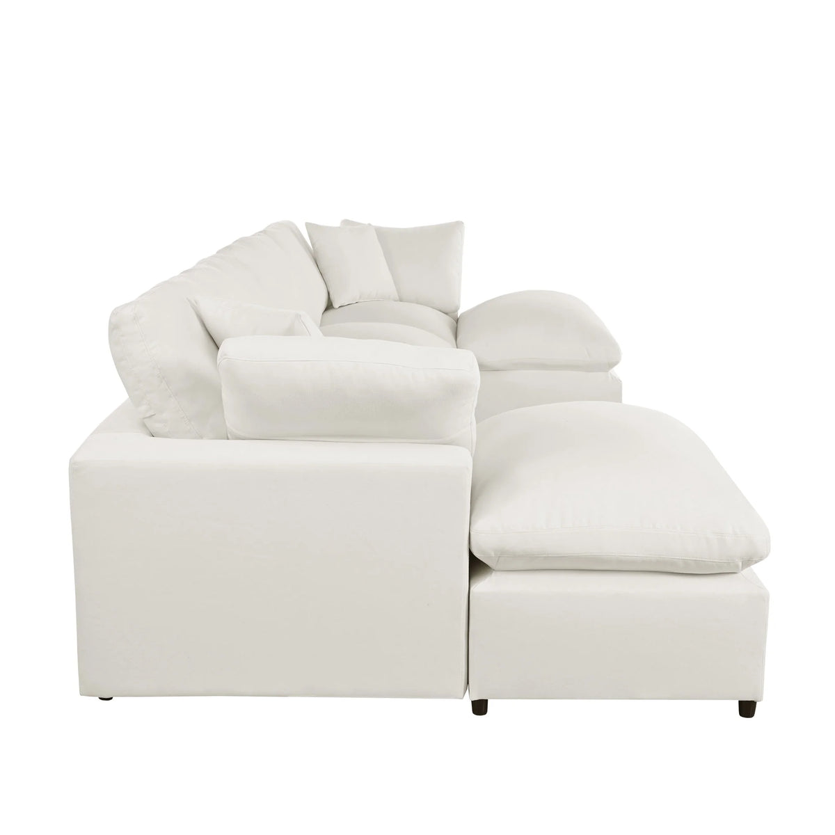 Harper & Bright Designs Convertible Modular Sectional Sofa with 2 Removable Ottomans & Pillows, Large U Shape Cloud Couch with Reversible Chaise for Living Room, Grey
