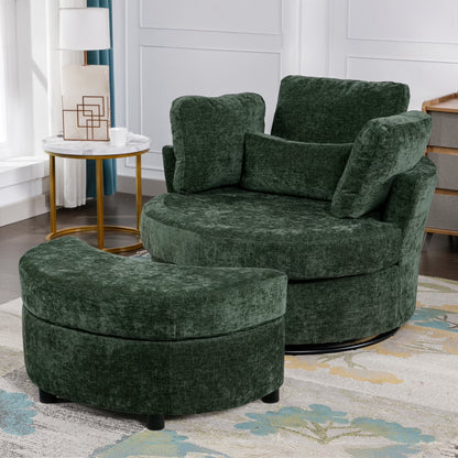 Muumblus Teddy Swivel Accent Barrel Chair, Modern Oversize Sherpa Comfy Round Reading Armchair for Living Room, Ivory
