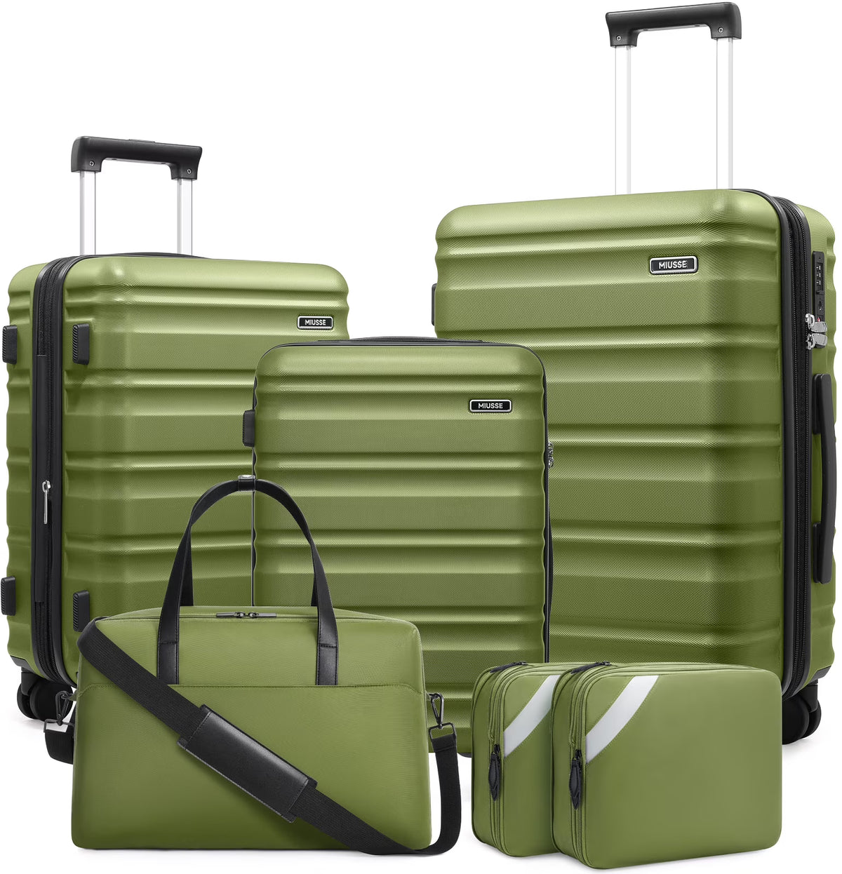 MIUSSE Luggage Sets 3 Piece, 20 Inch Carry On Luggage with Wheels, 100% PC Hardshell Suitcase with TSA Lock, Carry On Suitcases Airline Approved With Travel Backpack for Men Women