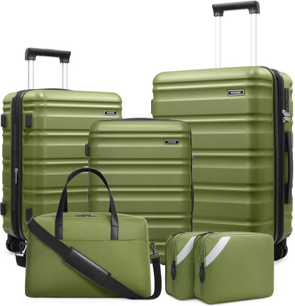 MIUSSE Luggage Sets 3 Piece, 20 Inch Carry On Luggage with Wheels, 100% PC Hardshell Suitcase with TSA Lock, Carry On Suitcases Airline Approved With Travel Backpack for Men Women