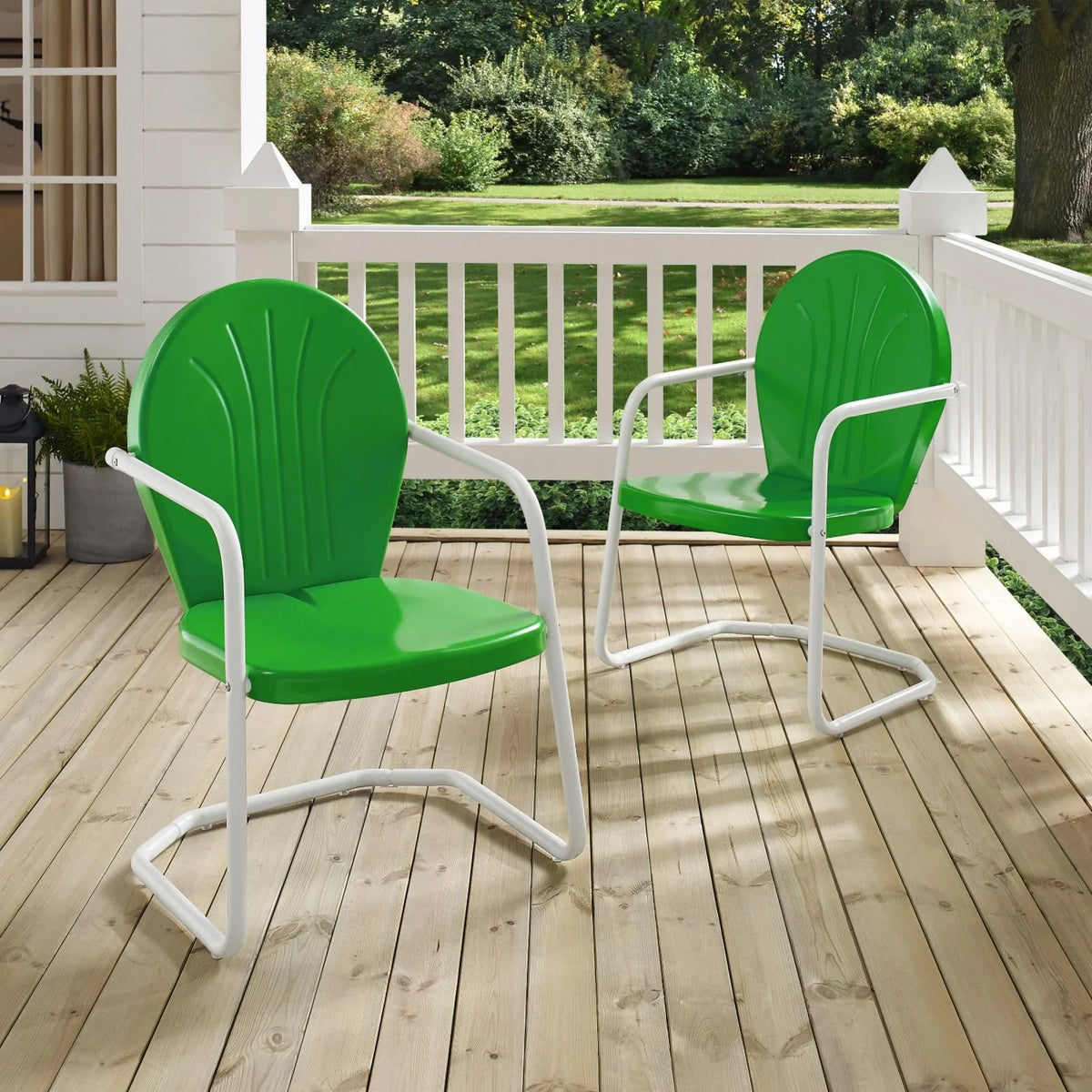 Crosley Griffith Outdoor Metal Armchair Tangerine Gloss-Color:Aqua Gloss