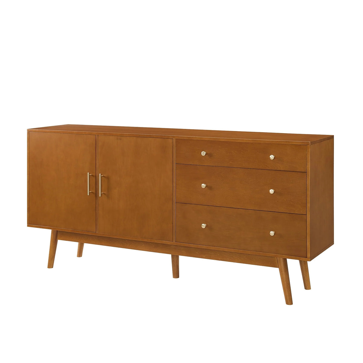 Mid Century Modern 3-Drawer and 2-Door Acorn Sideboard