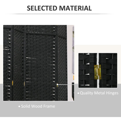 HOMCOM 4 Panel Room Divider Freestanding Folding Privacy Screen Nature Wood