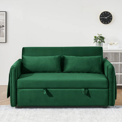 Convertible Sofa Bed,3 in 1 Sleeper Sofa with 2 Pillows and Adjustable Backrest for Living Room Office,Black