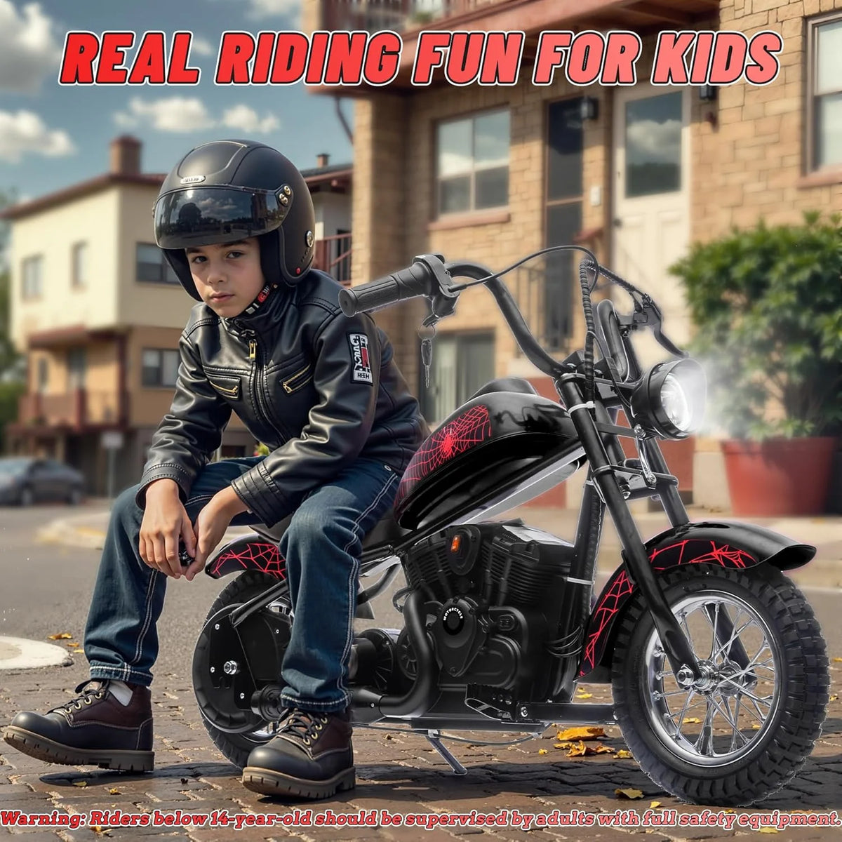 Electric Dirt Bike for Kids, 24V Motor Kids Dirt Bike, Cuoote 250W Ride On Motorcycle up to 15 mph, 150 lb Max Weight, Twist Throttle, Power Display, Rear Suspension, Hand Brake