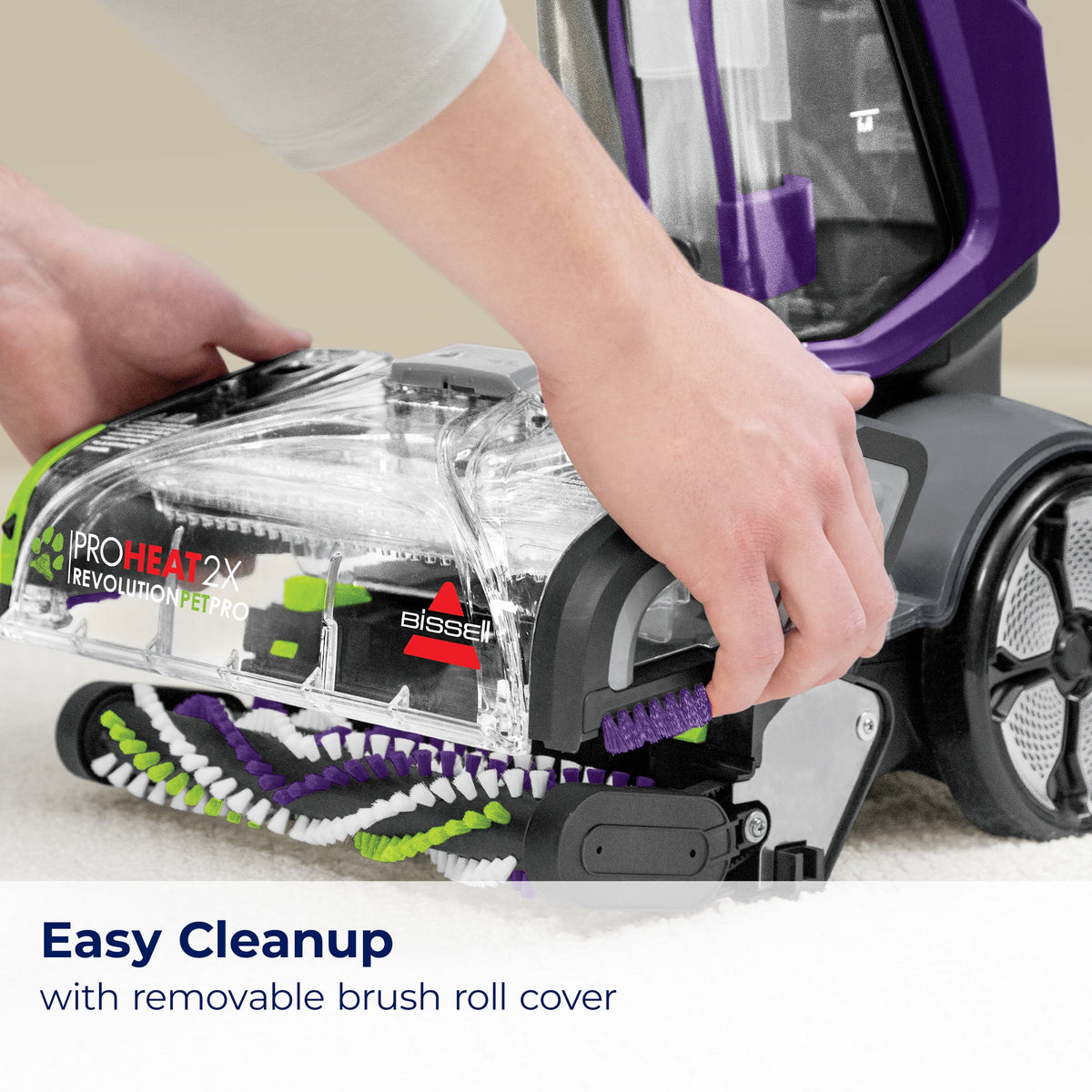 BISSELL ProHeat 2X Revolution Pet Pro Upright Deep Cleaner, for Carpets and Upholstery, TurboStrength Motor Technology, 3 Cleaning Modes, Heatwave Technology, 3586, Purple