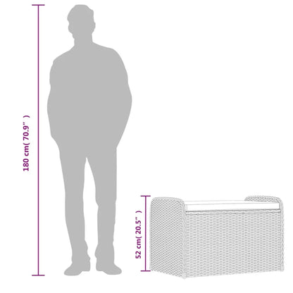 vidaXL Storage Bench with Cushion Outdoor Garden Seat Furniture Poly Rattan