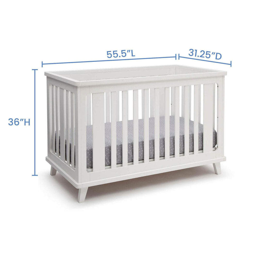 Delta Children Ava 3-in-1 Convertible Baby Crib. White